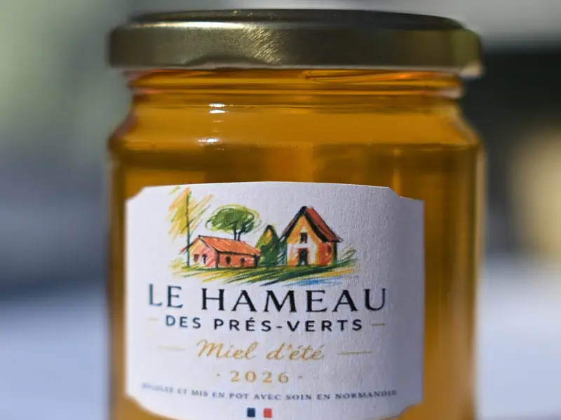 Un pot de miel d’été du Hameau des Prés-Verts, récolte 2026